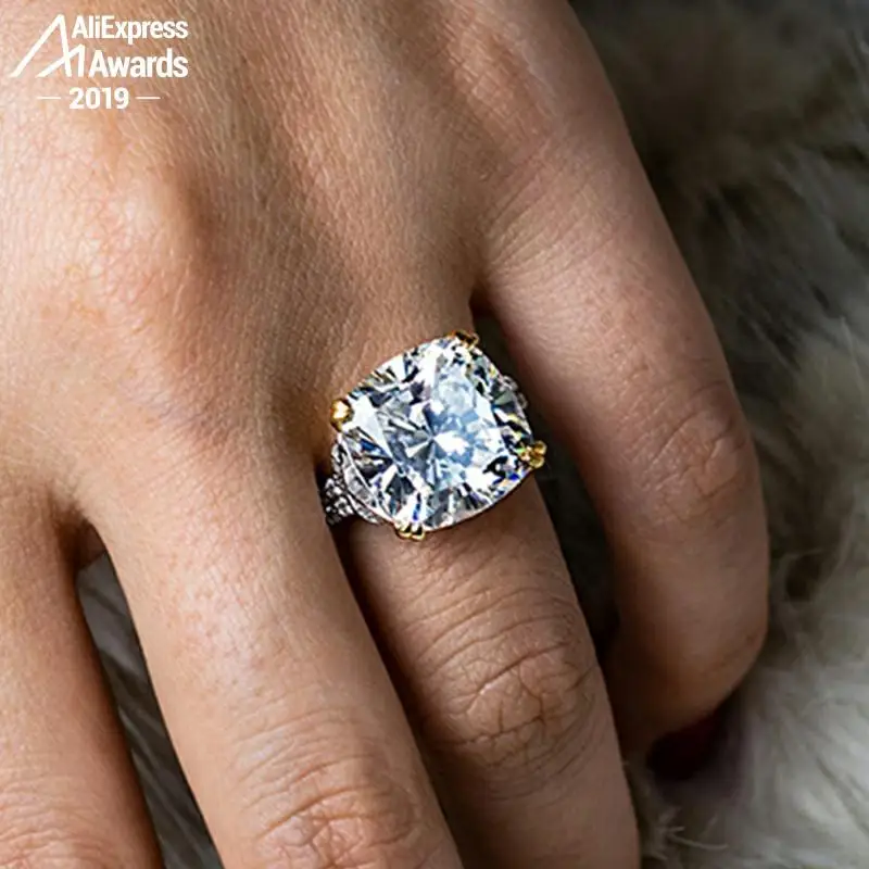 Не поддельные 12*10 мм Алмазное кольцо с подушкой S925 Стерлинговое серебро изысканные свадебные Цитрин Сапфир Аметист рубиновый цветной брилл... Не поддельные 12*10 мм Алмазное кольцо с подушкой S925 Стерлинговое серебро изысканные свадебные Цитрин Сапфир Аметист рубиновый цветной брилл...