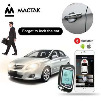 

English and Russian versions LED LCD 2 way Universal car alarm start and stop system Central lock device shock/vibration alarm