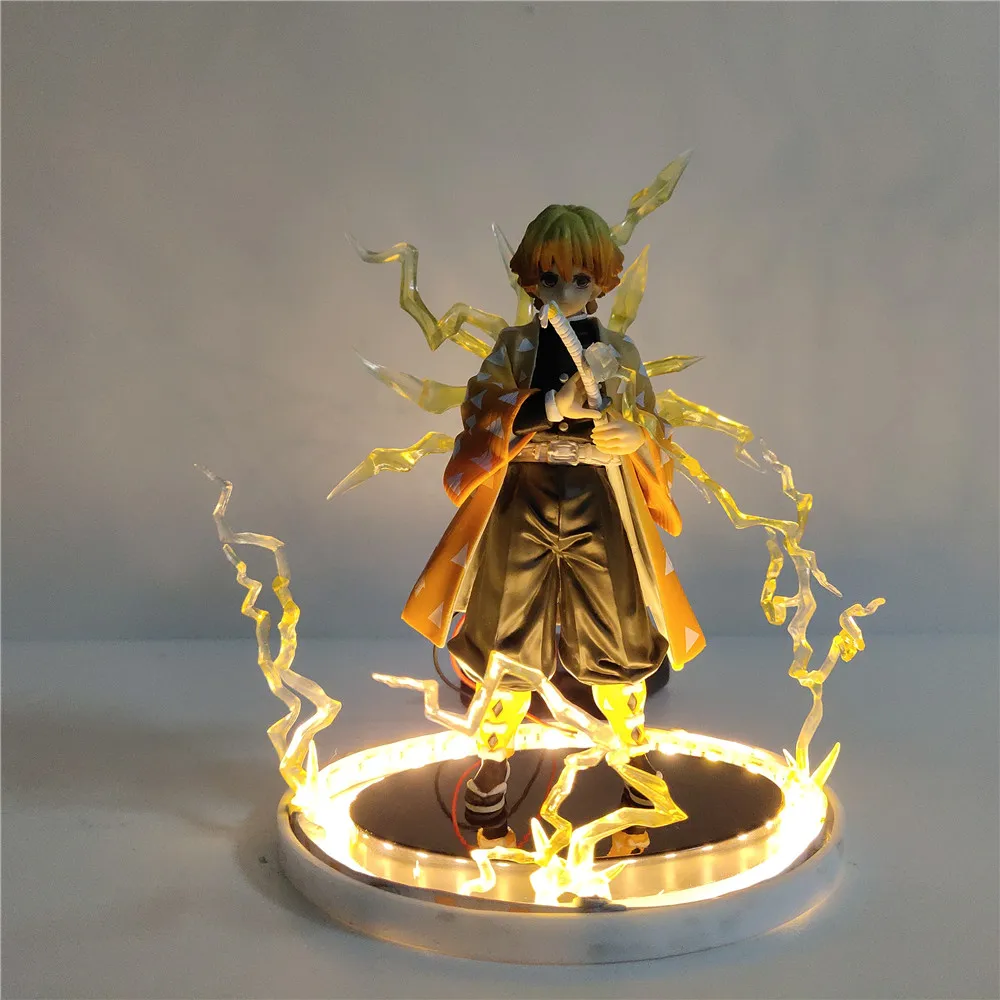 Demon Slayer Agatsuma Zenitsu LED Lamp Anime Night Light PVC Figure Desk Table Lamparas Kid Boy Xmas Gift Kimetsu no Yaiba Lamps