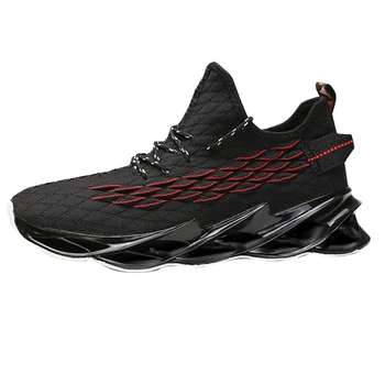 

2020 New Shoes Man Fish Scale Blade Style Casual Lace-up Comfortable Running Men Breathable Gym Woven Mesh Fashion Shoes Sneaker