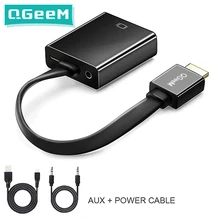 QGEEM HDMI כבל תואם ל vga מתאם וידאו דיגיטלי אודיו ממיר HDMI VGA מחבר עבור Xbox 360 PS4 מחשב מחשב נייד טלוויזיה תיבה