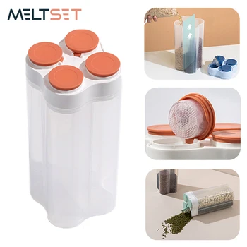 

Sealed Food Storage Box Grain Bean Spice Dried Food Container Kitchen Storage Tank Transparent Grain Storage Box Organizer