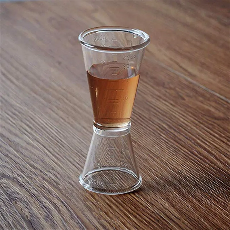 Пластиковый барный коктейль-шейкер двухсторонний мерный стаканчик из нержавеющей стали двойные джиггеры для коктейлей мерный ликер джиггерс - Цвет: 20-40ML
