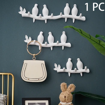 

ABS DIY Easy Install Tree Branch Bedroom Bird Decor Hook Coat Rack 3D Cartoon Exquisite Living Room Practical Home Wall Hanging