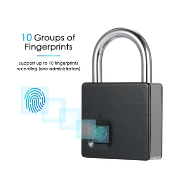 

Smart Fingerprint Lock USB Rechargeable 10 Sets Fingerprints IP65 Waterproof Anti-Theft Security Padlock Door Luggage Case Lock