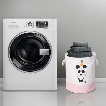 

Folding Laundry Basket Cartoon Storage Barrel Standing Clothing Storage Bucket Laundry Organizer Holder Pouch Clothes
