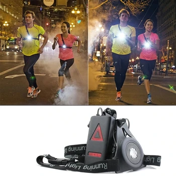 

Outdoor Sport Running Lights Q5 LED Night Running Flashlight Warning Lights USB Charge Chest Lamp White Light Torch For Sports