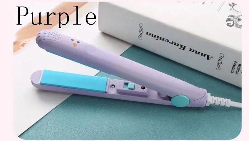 Мини небольшой Электрический фанерный прямой рулон двойного назначения выпрямитель для волос - Цвет: Purple