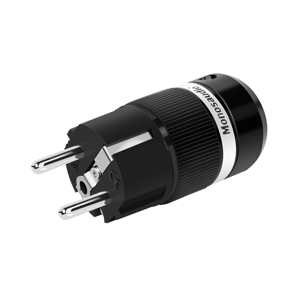 Monosaudio E100R/F100R Pure Copper Rhodium Plated Schuko EU Power Plug European Male Connector+IEC Female Connector | Электроника