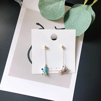 

SQUERIM Astronaut Blue Universe Star Moon Earrings Asymmetric Universe Planet Big Dipper Drop Earrings for Women Girl Gifts