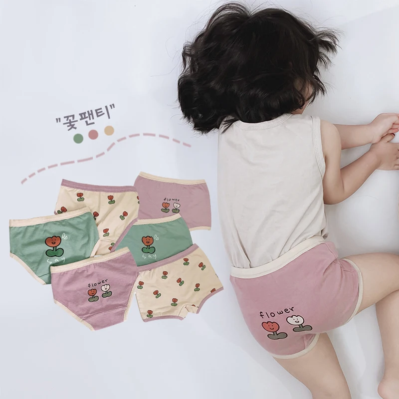 3 Pieces Lot Kid Girls Underwear Cotton Panties Shorts Toddler Boxers