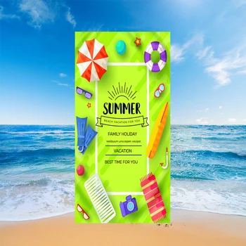 

Ocean beach 3D digital printing rectangular beach towel microfiber swimming pool seaside cushion bath towel Yoga mat T519