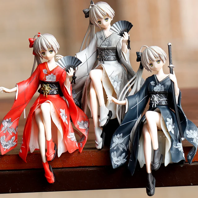 Yosuga No Sora Anime Action Figures Sora Kasugano 3 Modelos Kimono Fan  Sitting Postura Carro Decoração Pvc Coleção Bonecas Modelo