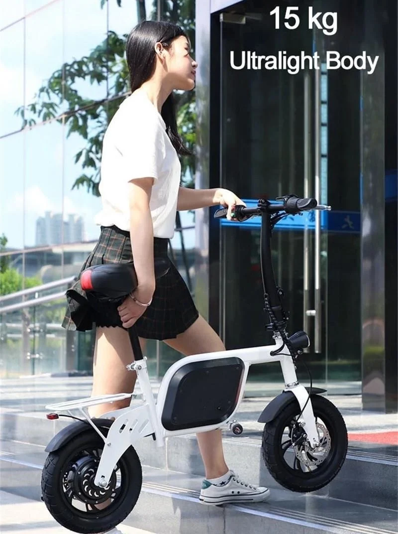 Daibot Electric Bicycle Scooter Two Wheel Electric Scooters 12 Inch 48V 350W Black Mini Portable Folding Electric Scooter Adults (1)