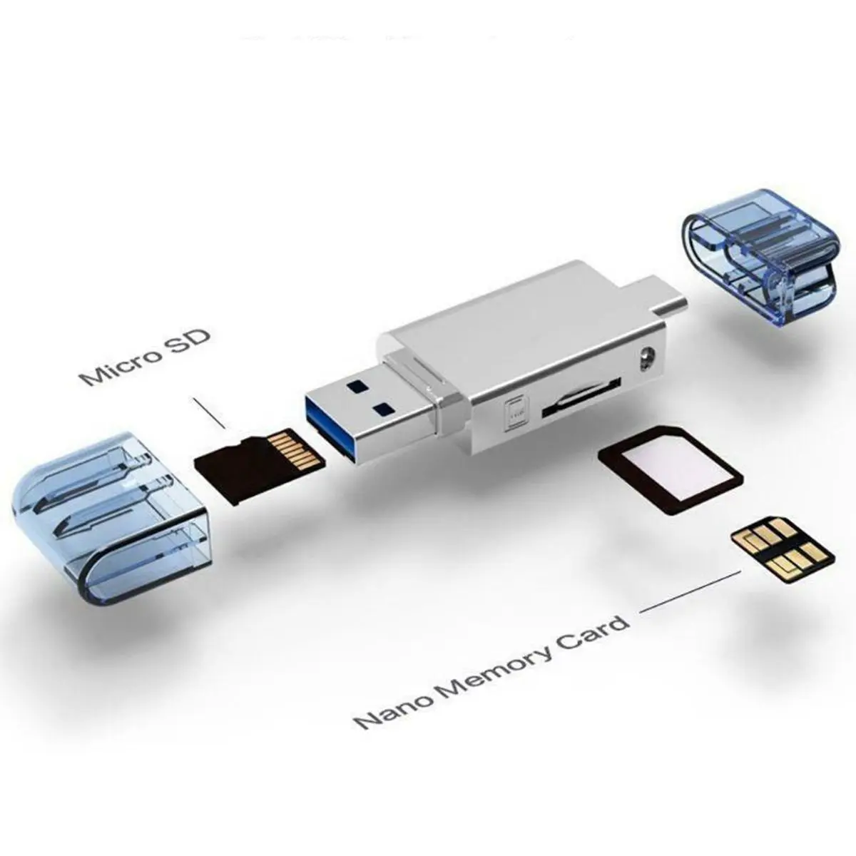 2 в 1 type-C USB3.0 к Micro-SD/NM ПК использовать кард-ридер для huawei Mate20/P30 Pro высокоскоростной памяти алюминиевый сплав