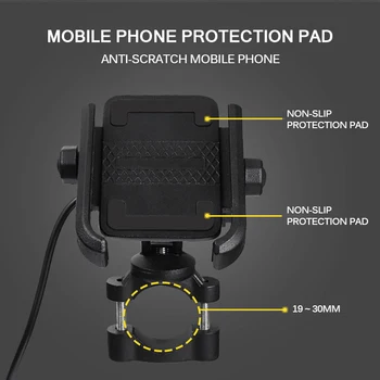 

AOZBZ Motorcycle Modified Phone Aluminium Alloy 360 Horizontal Rotation Phone Holder Standfor 4 Inch To 6.6 Inch Mobile Phones