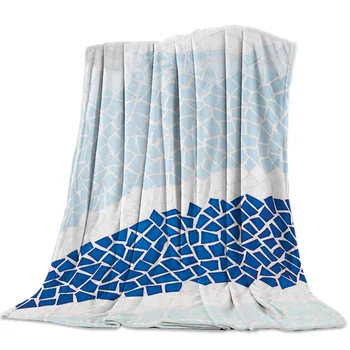 

Geometric Mosaic Marble Throw Blanket Bedspread Soft Fleece Blanket Air/Sofa/Bedding Winter Bedsheet