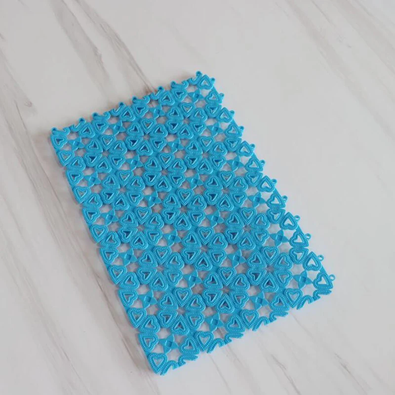 Blue Карамельный цвет 30*20 см DIY Коврик для ванной комнаты пластиковый коврик для ванной комнаты туалет душ коврик для ванной Массажный коврик для ванной кухонный напольный коврик Tapete - Цвет: Blue