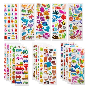 3D Stickers for Kids Toddlers 20/8 Different Sheets 3D Puffy Bulk Sticker Cartoon Education Classic Toy Children Boys Girl Gifts 1