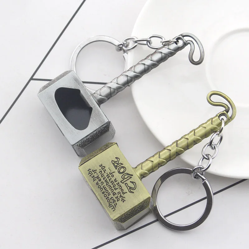 The Avengers 4 Thor's Hammer Mjolnir and Captain America Shield Bottle Opener Keychain Loki Scepter Keyring Party Fashion Tool