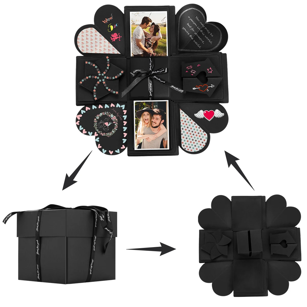 DIY Explosion Box сюрприз фотоальбом с наклейкой простые части Подарочная коробка на день рождения День святого Валентина