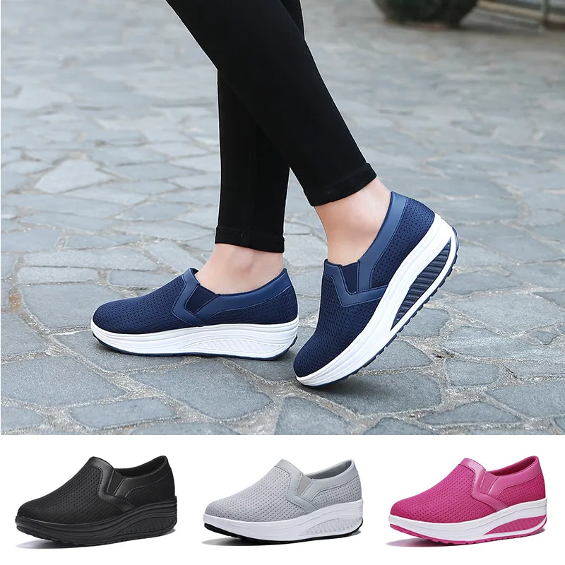 

Women's Shake Shoes Casual Mesh Shoes Fitness Platform Sneakers Breathable and Comfort Size:35-42