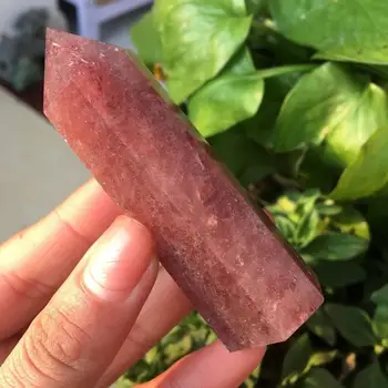 

High quality natural strawberry crystal point healing reiki gem decorative gift