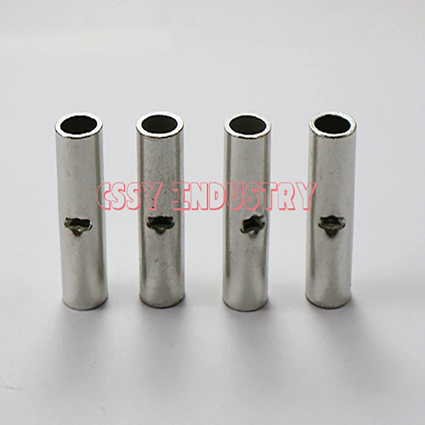 50PCS BN0.5 1.25 2 3.5 5.5 8 14 22 38 nakedIntermediate Joint Copper Connection Pipe Connected to Terminal for 26-2AWG Wire