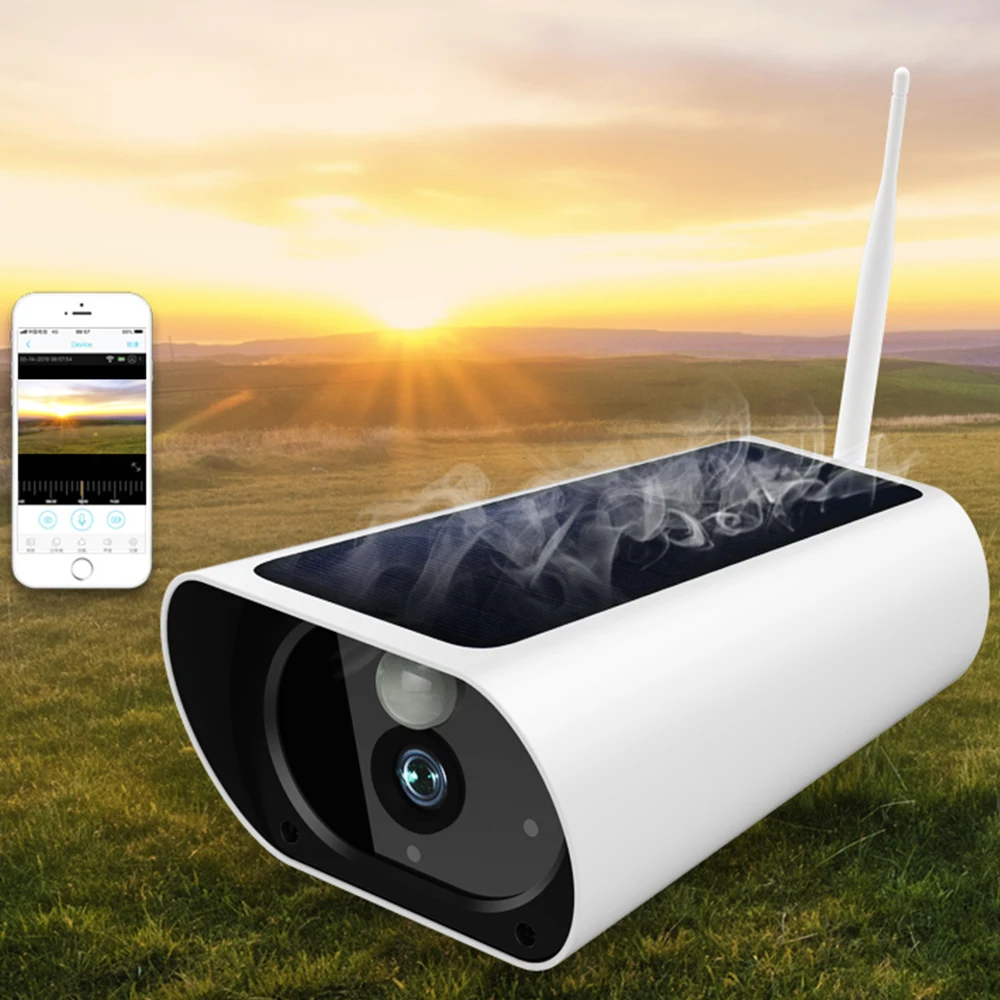 

1080p Wireless Solar Ip Camera Wifi Outdoor Voice Intercom Remote Monitoring with PIR Night Vision Security Waterproof Camera