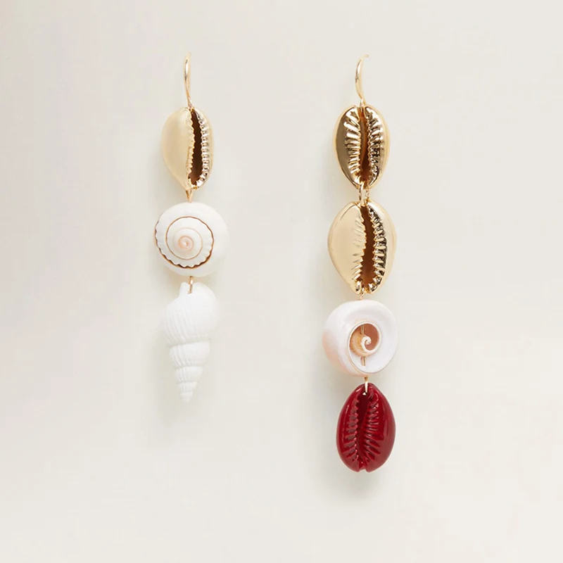 Новинка 2019 украшения Za золотые морские ракушки маленькие серьги эффектные