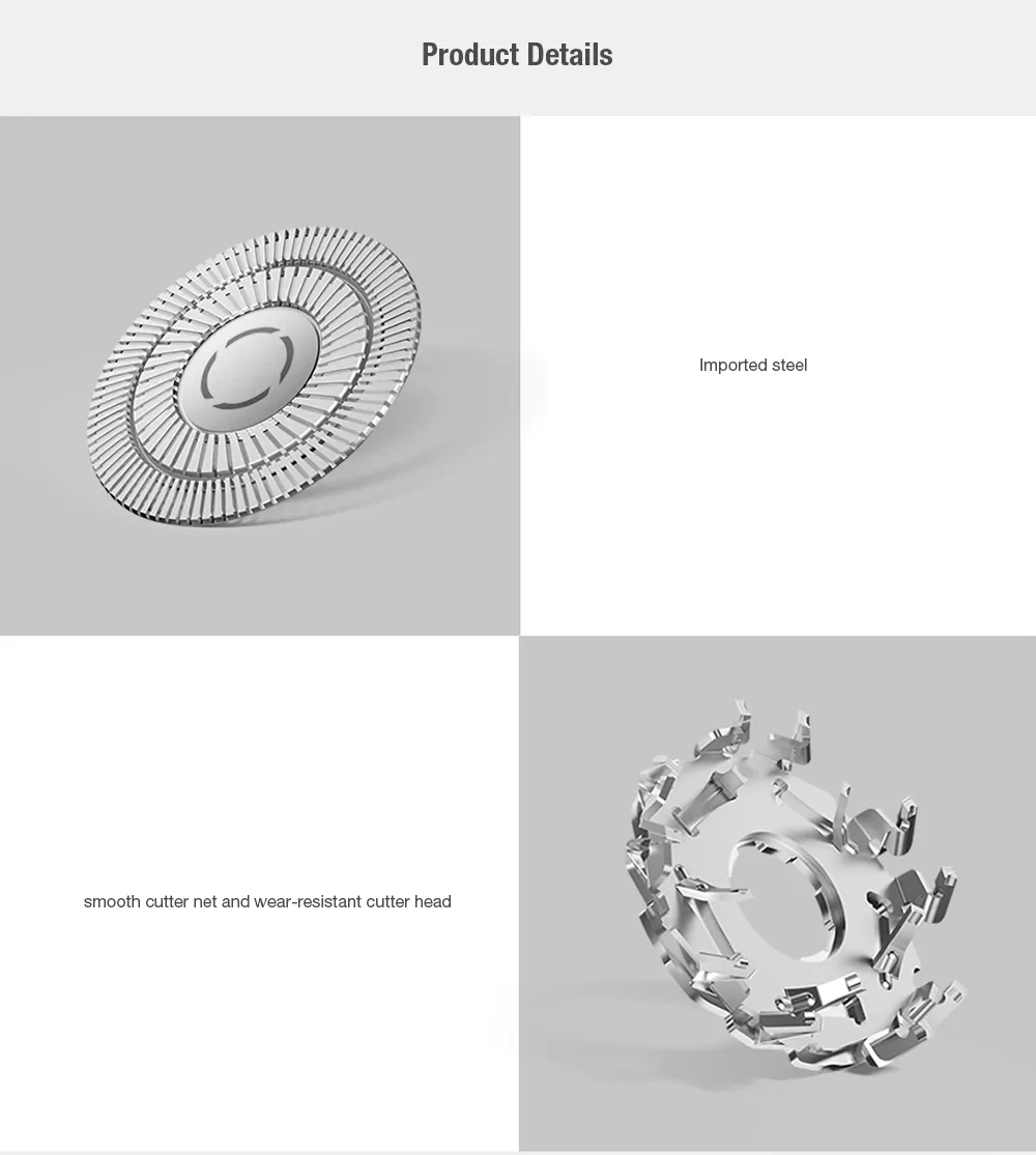 New Mijia Men's Electric Shaver S500 Rechargeable 3 Heads Type-C Wet Dry Shaving Machine Beard Trimmer Washable Double Blade (10)