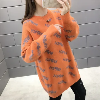 

2019 Limited Poncho Pullover Jumper Autumn/winter 5500 (had 3 Row 2) Long Letter In The New Round Collar Loose Sweater Dress 46