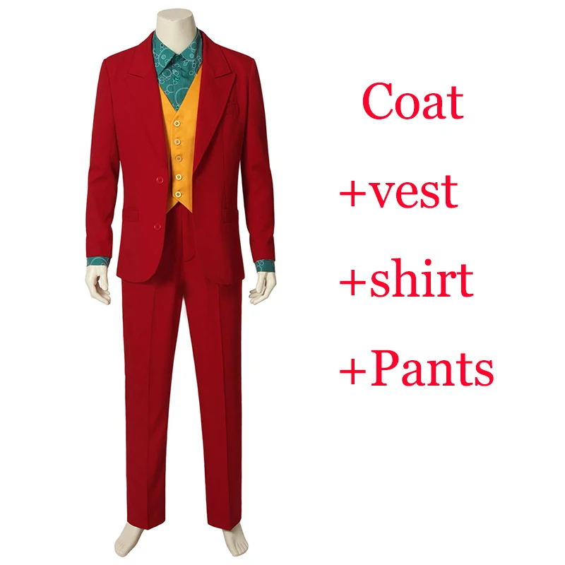 Movie New Film Batman JOKER Joaquin Phoenix Cosplay Leather Joker Costume Shoes Cosplay Men Women Halloween Carnival Party - Цвет: Full set 1