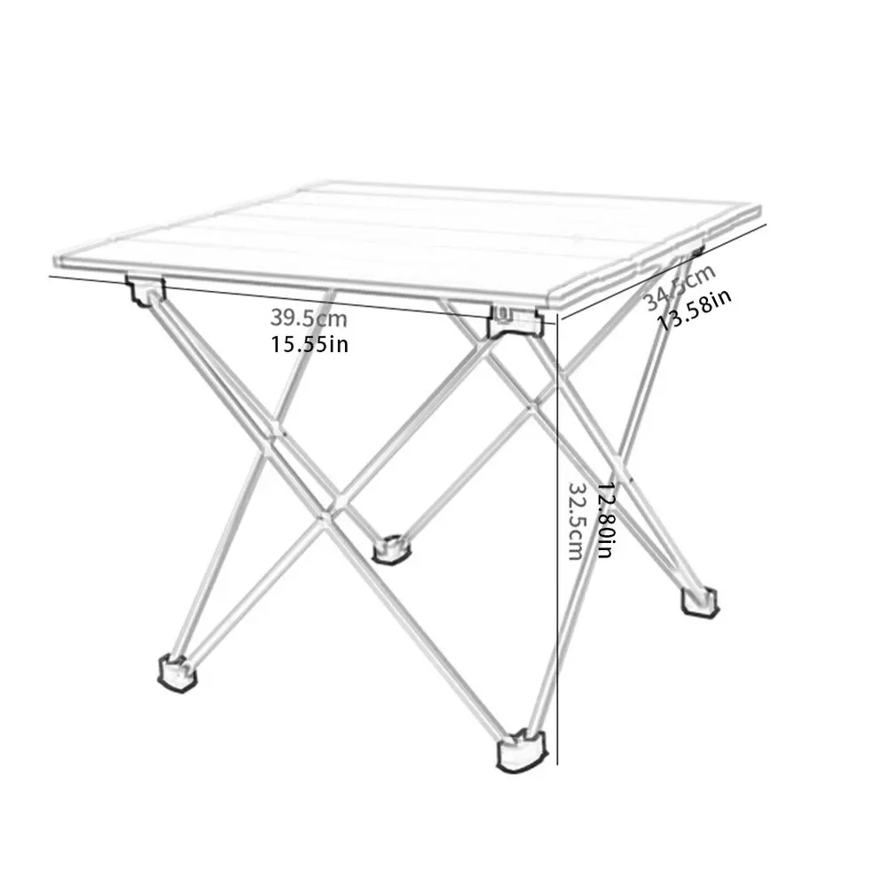 Portable Folding Aluminum Roll Up Table Lightweight Outdoor Camping Picnic Simple Furniture Camping Table Tea Table