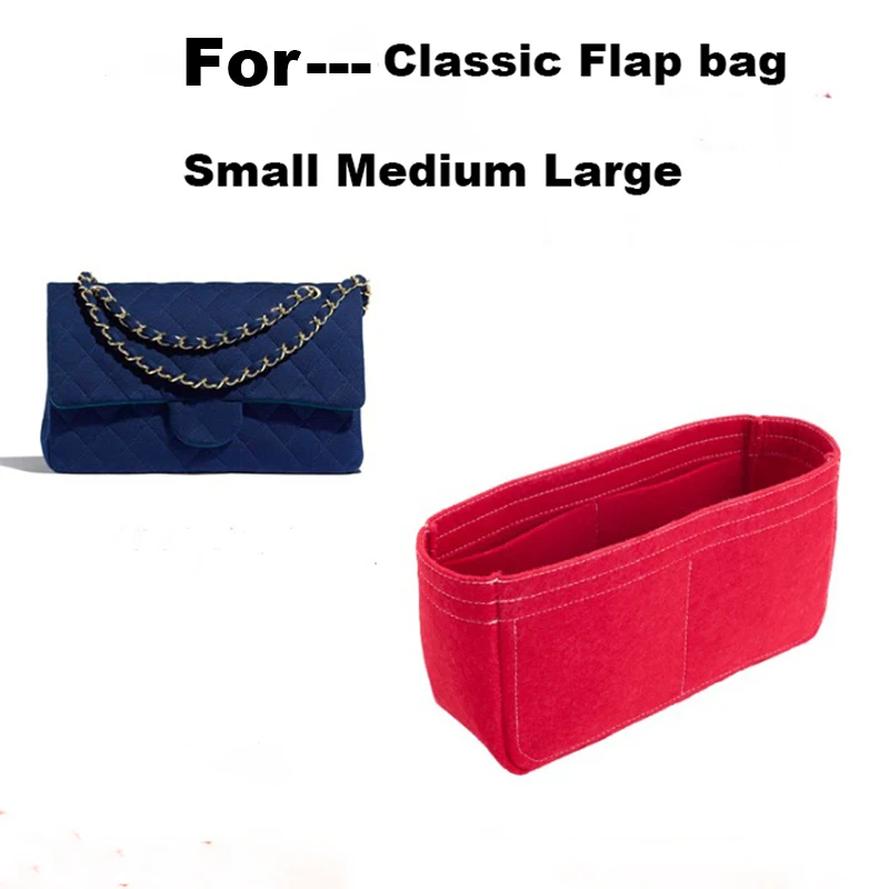 

For Classic Flap Small Medium Large Bag Insert Organizer - 3MM Premium Felt (Handmade/20 Colors)
