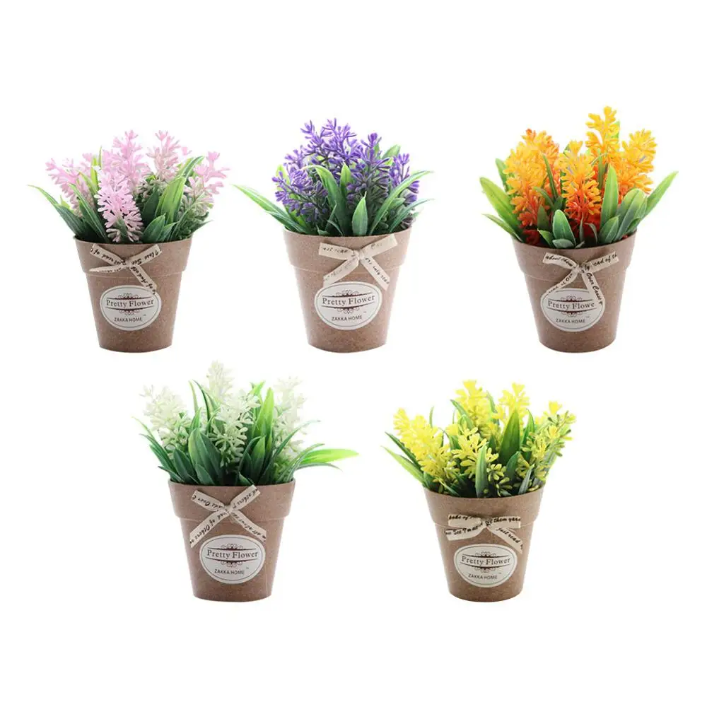 

Lavender Crafts Simulation Flower Small Bonsai Set Rural Style Plastic Decorative Flower Home Decoration