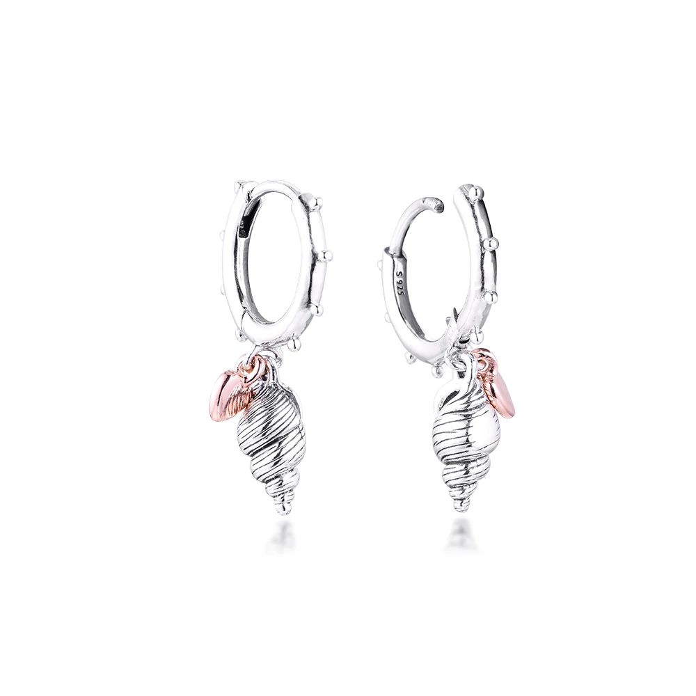 100-925-Sterling-Silver-Jewelry-Heart-Conch-Shell-Hoop-Earring-Free-Shipping (3)