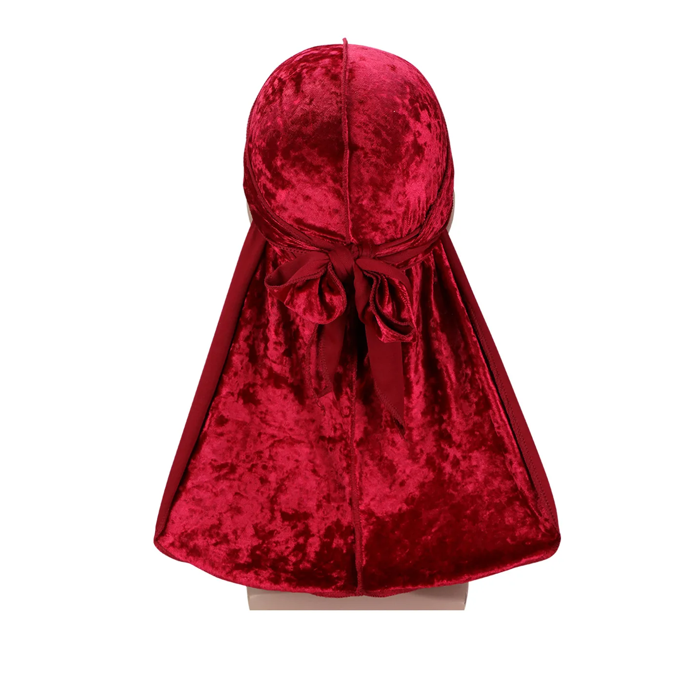 Unisex Diamond Velvet Durag Bandana für Männer Long Tail Headwrap Wave Cap Stretch Herren Doo Rag Turban Hut Hip-Hop Kopfbedeckung Caps – Detail 7