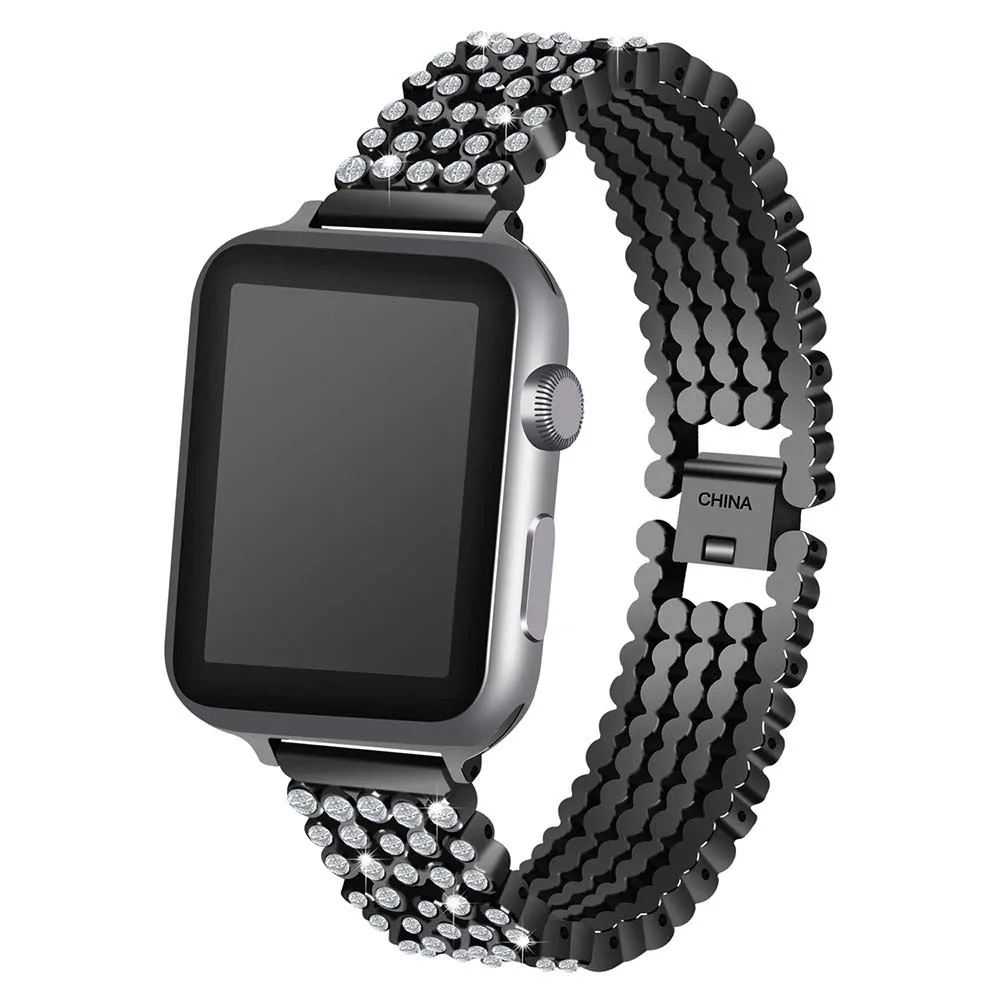 Ремешок для Apple Watch 38 мм 42 мм стразы из нержавеющей стали сменный ремешок для Apple iWatch серии 4 3 2 1