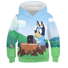 

2022 Kids Hoodie BLUEY - 3D Printed Lovely Sweatshirt Long Sleeve Children Clothes Child Pullover for Boys/Girls Tops 3-14T Kids