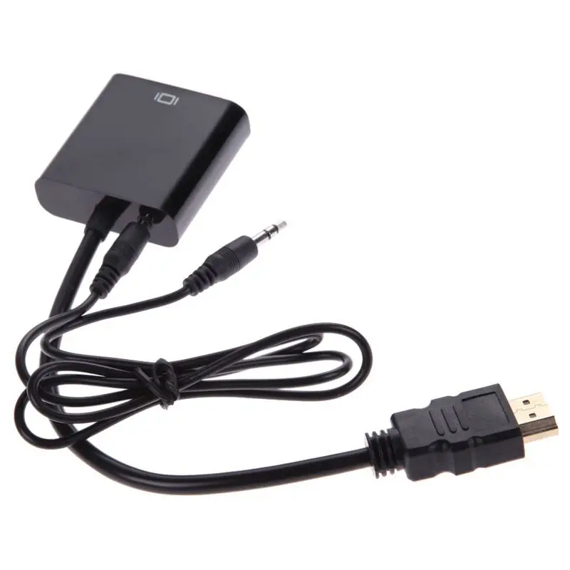 1080P Micro-HDMI/Mini HDMI/HDMI в VGA конвертер адаптер с аудио-видео кабель черный