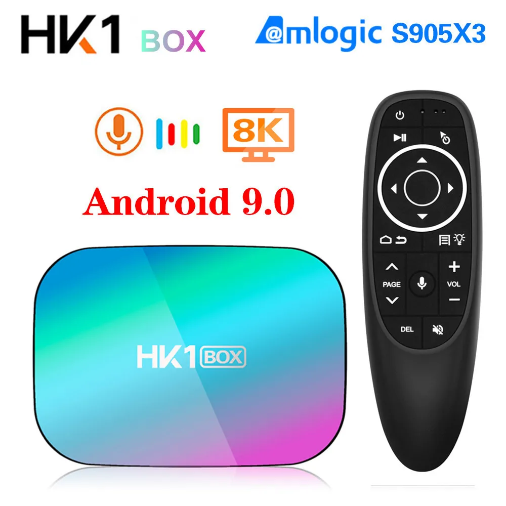 HK1 коробка 8K Amlogic S905X3 ТВ приставка Android 9,0 4 Гб ОЗУ 32 Гб 64 Гб ПЗУ ТВ приставка 1000 м 2,4/5G Wifi 4 к Youtube Netflix Смарт ТВ приставка