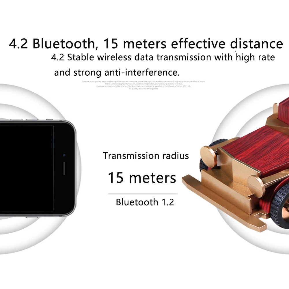 AUX вход Поддержка TF карта Bluetooth динамик Винтажный стиль Мини Портативный с микрофоном FM радио перезаряжаемый Декор деревянный