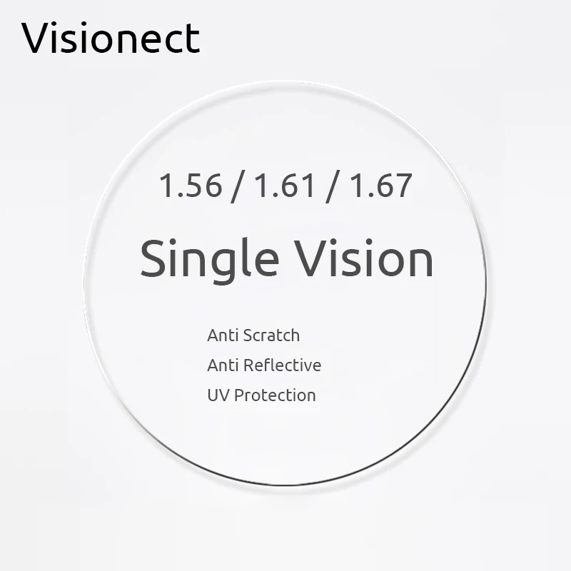 Линзы Visionect 1 56 61 67 для очков с одним зрением по рецепту антибликовые линзы