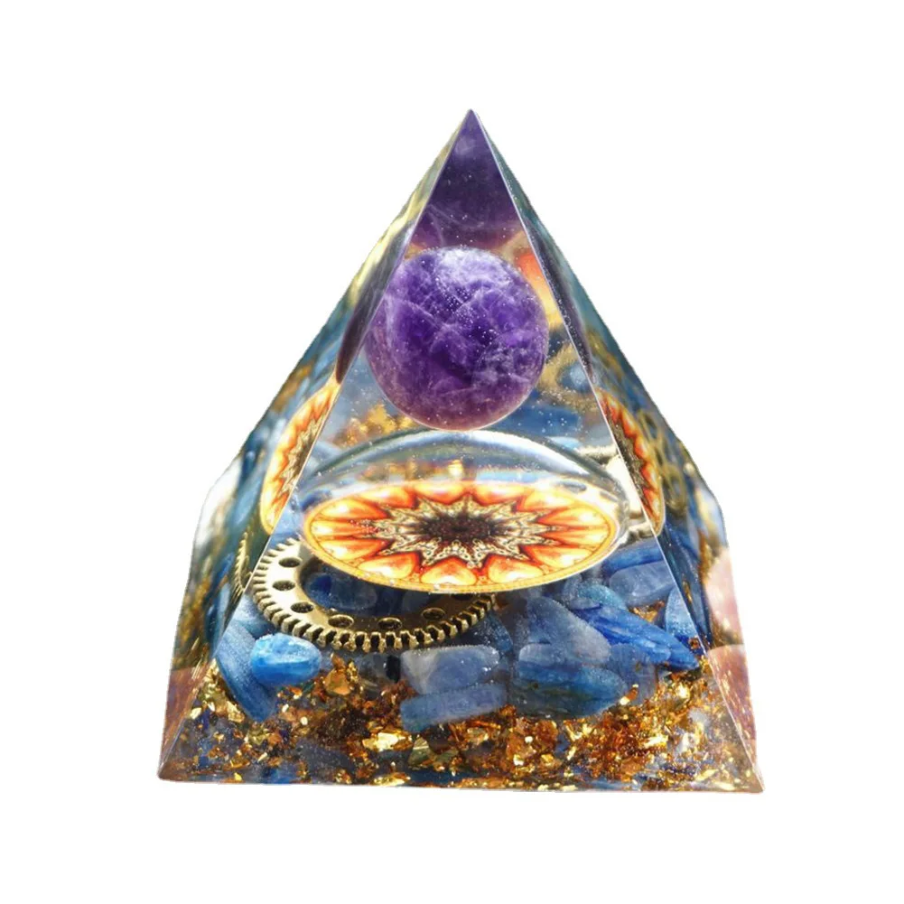 Tree of Life Orgone Pyramid Crystal Energy Orgonite Pyramid Peridot Healing Gem Stones EMF Orgonite Chakra Reiki Meditaiton Tool 