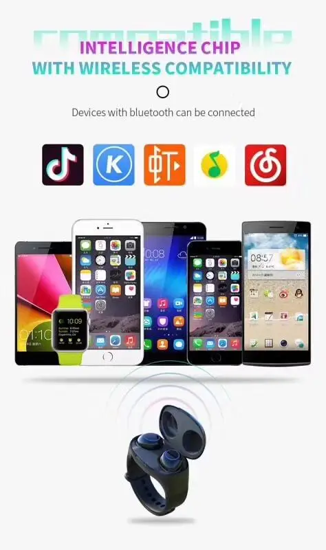 Новые наручные Bluetooth наушники беспроводные HM50 наушники с микрофоном для IPhone Xiaomi samsung huawei HIFI гарнитура