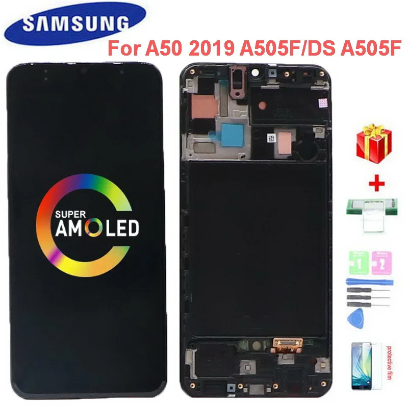 Супер AMOLED 6 4 &quotЖК дисплей для Samsung Galaxy A50 A505 SM A505F A505FN A505GN A505F/DS сенсорный экран дигитайзер в сборе|Экраны