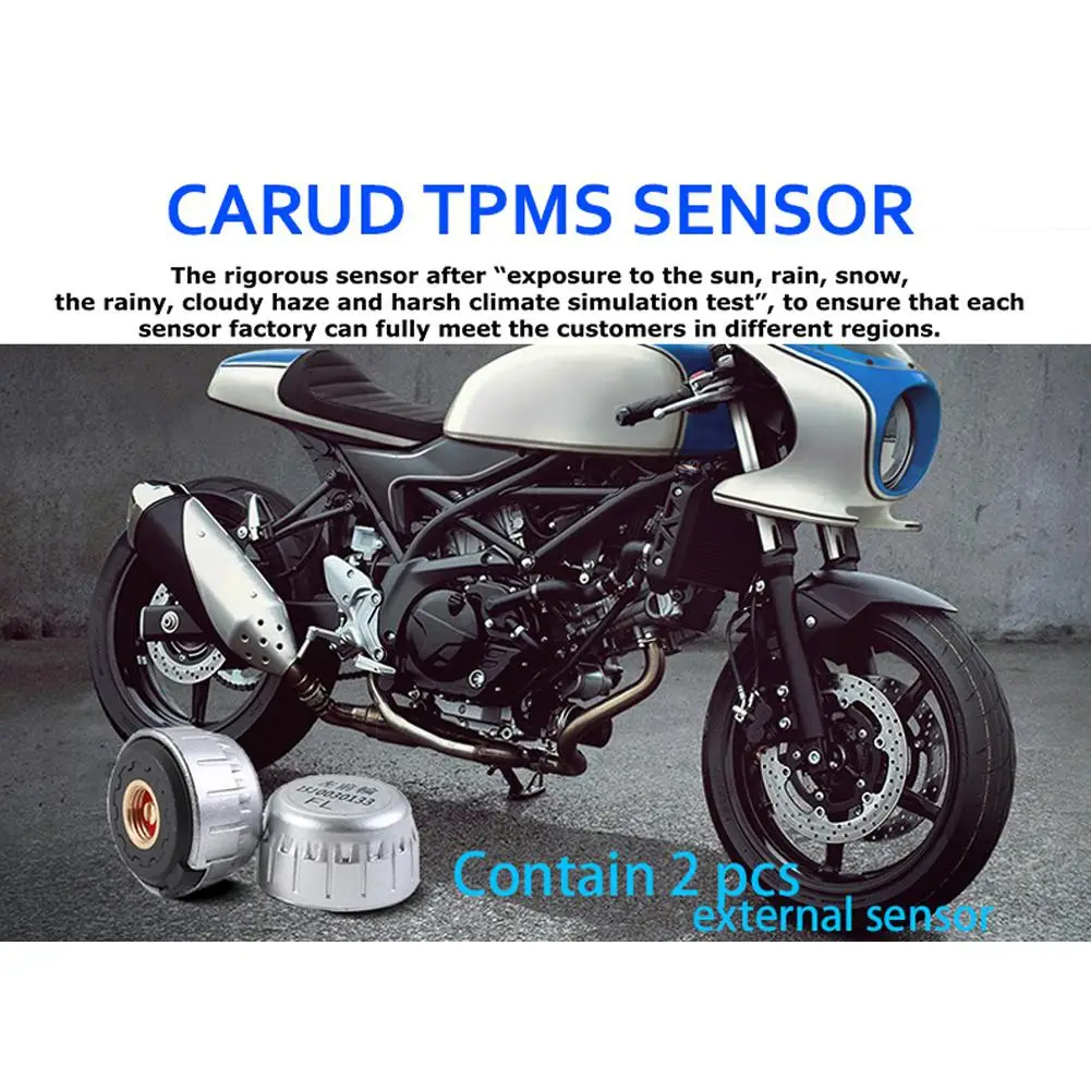 HiMISS M3 мотоциклетная система контроля давления в шинах, 2 внешних датчика, беспроводной ЖК-дисплей, мото авто система сигнализации в шинах