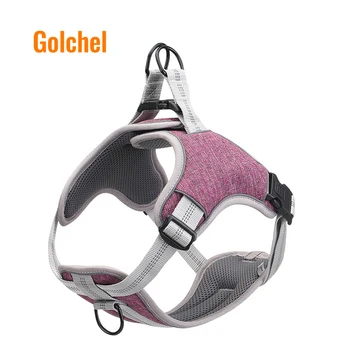 

Adjustable nylon no pull vest dog harness quality pet dog harness night reflection collar accessories for large medium dog