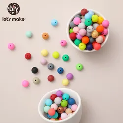 Let's Make Silicone Round Beads Mixing Set 12MM BPA Free Silicone Oral Care Teether Food Grade DIY Pacifier Chain Accassories